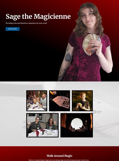 Screenshot of Sage Magicienne Home Page